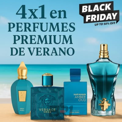 4x1 Perfumes de diseñador: ERBA PURA - AL HARAMAIN - JEAN PAUL - EROS